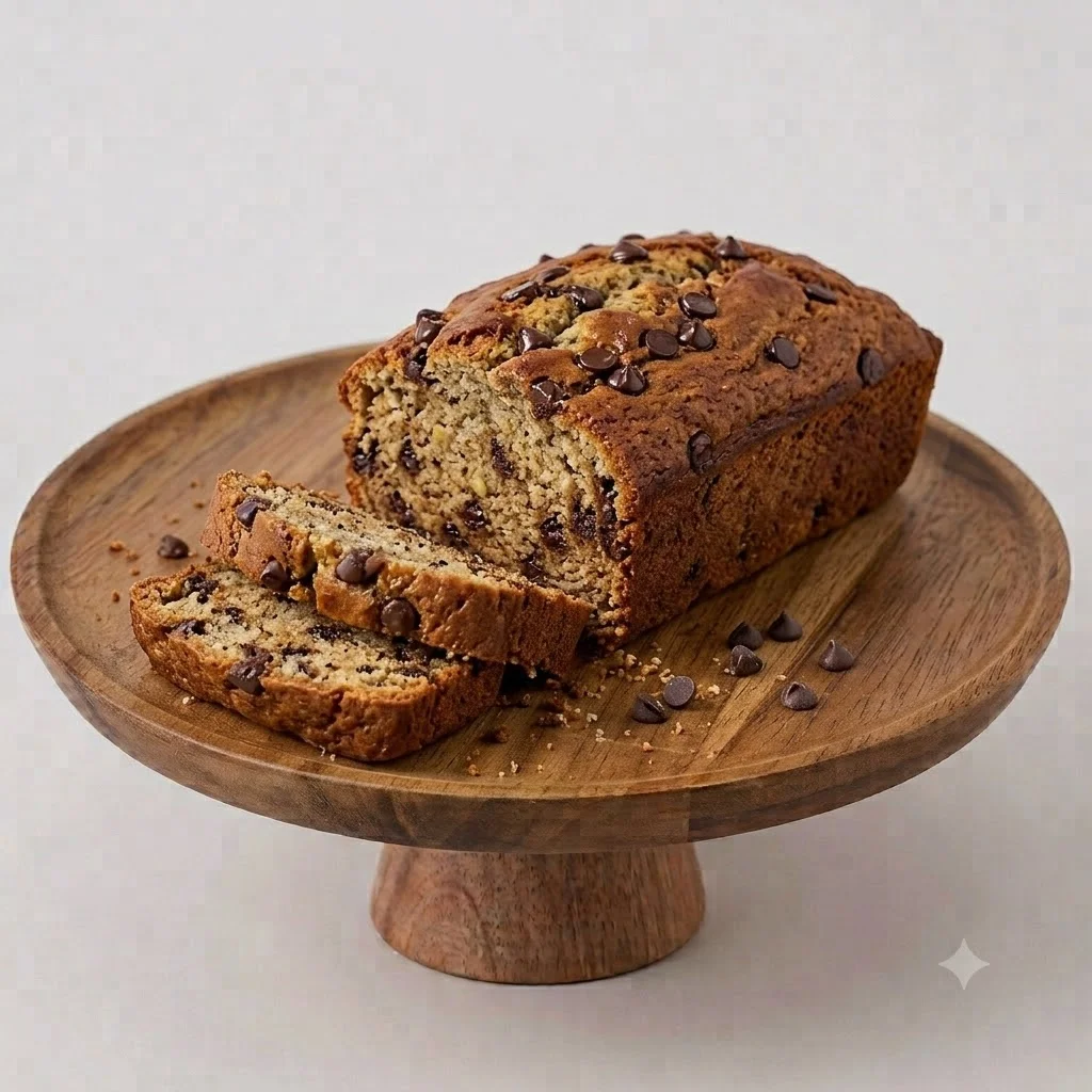Banana choco chips cake